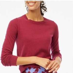 J. Crew Factory- Crew Neck Sweater - Deep Magenta - Merino Wool - Women’s - XS